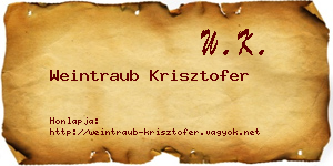 Weintraub Krisztofer névjegykártya